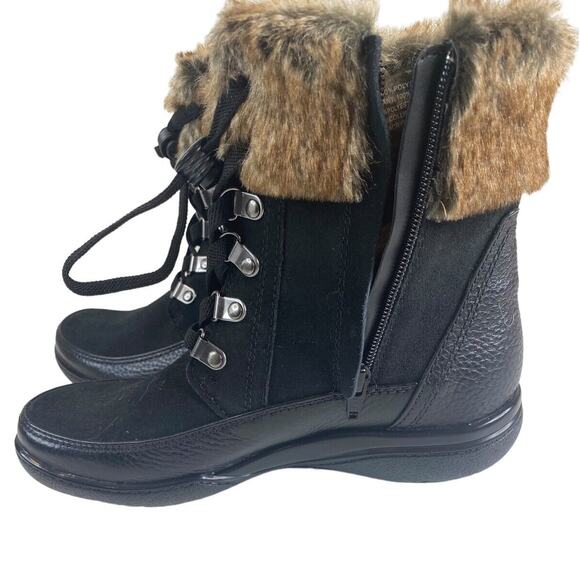 New Clarks Kearns Ramsey Bootie Faux Fur Lined Black Winter Boots Size 5.5 US - Picture 1 of 8